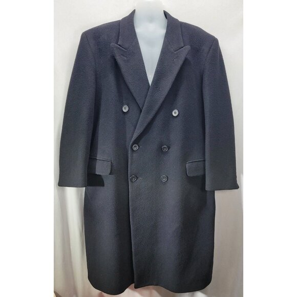 BAKER STREET LONDON - MEN’S BLACK TRENCH OVERCOAT Wool - SIZE 46 - COAT